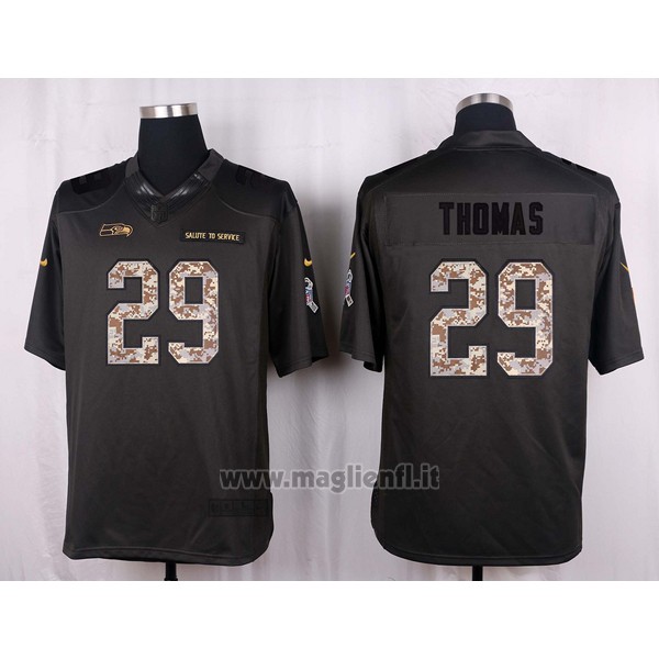 Maglia NFL Anthracite Seattle Seahawks Thomas 2016 Salute To Service